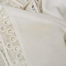 Maje White Crepe Lace Trim Top XL