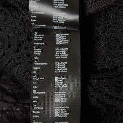 Pre Owned Maje Black Paisley Pattern Lace Mini Dress S