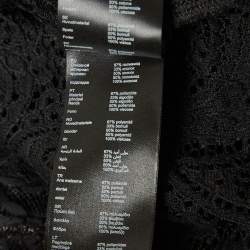 Pre Owned Maje Black Paisley Pattern Lace Mini Dress S