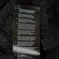 Pre Owned Maje Black Paisley Pattern Lace Mini Dress S