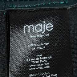 Maje Green Leather Biker Jacket M