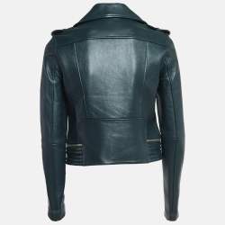 Maje Green Leather Biker Jacket M