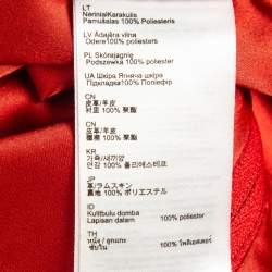 Pre Owned Maje Red Leather Fringe Detail Mini Skirt M