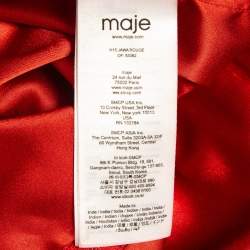 Pre Owned Maje Red Leather Fringe Detail Mini Skirt M