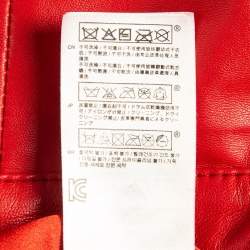 Pre Owned Maje Red Leather Fringe Detail Mini Skirt M