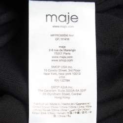 Pre Owned Maje Black Polka Dot Chiffon Rockito Pleated Mini Dress S