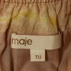 Maje Beige Risotype Tie-Dye Crepe Asymmetric Midi Dress One Size