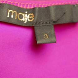 Pre Owned Maje Pink Jersey Plunging Neck Tilio Bodysuit L