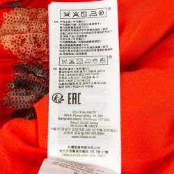 Maje Orange Floral Sequin Embroidered Crepe Izul Shorts L