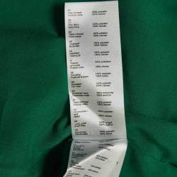 Pre Owned Maje Green Satin Ruffled Rovanta Midi Dress L