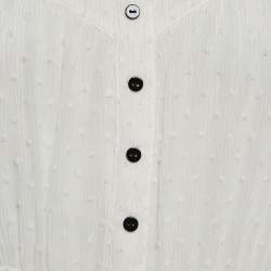 Pre Owned Maje White Swiss Dots Chiffon Tiered Rustivan Short Dress L