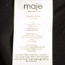 Pre Owned Maje Black Horseshoe Embroidered Crepe Trapeze Mini Skirt M