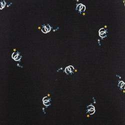 Pre Owned Maje Black Horseshoe Embroidered Crepe Trapeze Mini Skirt M