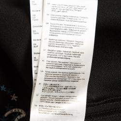 Pre Owned Maje Black Horseshoe Embroidered Crepe Trapeze Mini Skirt M