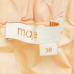 Pre Owned Maje Orange Crepe Tiered Mini Dress M