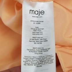 Pre Owned Maje Orange Crepe Tiered Mini Dress M