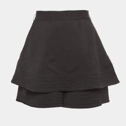 Maje Black Linen Blend Skort L