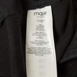 Maje Black Linen Blend Skort L
