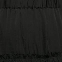 Pre Owned Maje Black Crepe Ruffled Mini Skirt L