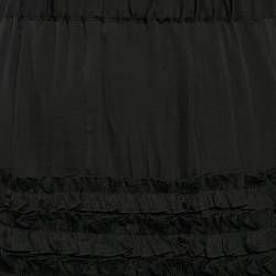 Pre Owned Maje Black Crepe Ruffled Mini Skirt L