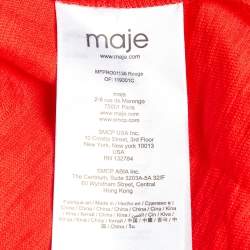 Maje Red Crepe Smocked Waist Ritha Mini Dress M