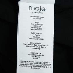 Pre Owned Maje Silver Sequin Crepe Ruched Full Sleeves Mini Dress XL