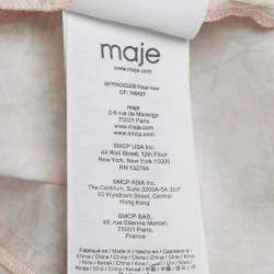 Pre Owned Maje Pink Floral Print Cotton Cut-Out Short Dress XL