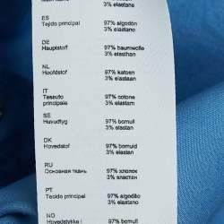 Pre Owned Maje Blue Cotton Pleated Crop Shirt L