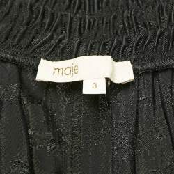 Maje Black Jacquard Wide Leg Trousers L
