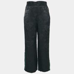 Maje Black Jacquard Wide Leg Trousers L