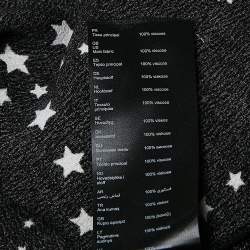 Pre Owned Maje Black Star Print Crepe Asymmetric Midi Dress S