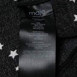 Pre Owned Maje Black Star Print Crepe Asymmetric Midi Dress S