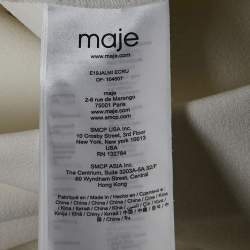 Maje White Crepe Palm Jewels Embroidered Crepe Pencil Skirt XL