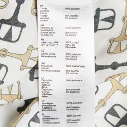 Maje Black/White Horse Bit Print Knit and Crepe Midi Dress S