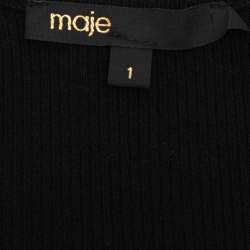Pre Owned Maje Black Rib Knit Top S