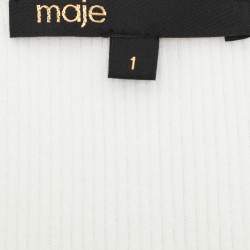 Maje White Rib Knit Top S