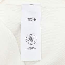 Maje White Rib Knit Top S