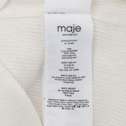 Maje White Rib Knit Top S