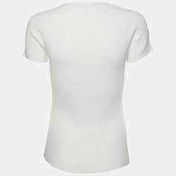 Maje White Rib Knit Top S
