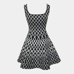 Pre Owned Maje Monochrome Jacquard Knit Mini Dress M