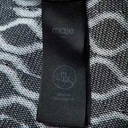 Pre Owned Maje Monochrome Jacquard Knit Mini Dress M