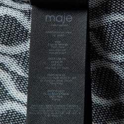Pre Owned Maje Monochrome Jacquard Knit Mini Dress M