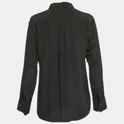 Maje Black Crepe Button Front Shirt M