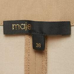 Maje Beige Wool Ruched Mini Shirt Dress S