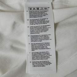 Pre Owned Maje White Studded Cotton Round Neck T-Shirt L