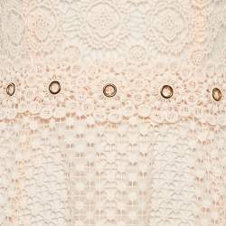 Pre Owned Maje Pink Peach Rosalina Lace Shoulder Strap Mini Dress S