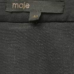 Pre Owned Maje Black Sequin Detail Tulle Pleated Mini Skirt L
