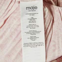 Maje White/Pink Paisley Print Crepe Pleated Mini Dress XS