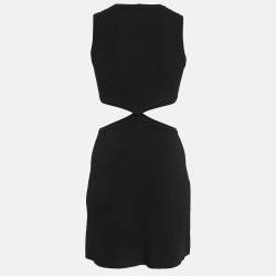 Pre Owned Maje Black Lurex Rib Knit Cut Out Detail Bodycon Dress S