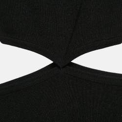 Pre Owned Maje Black Lurex Rib Knit Cut Out Detail Bodycon Dress S